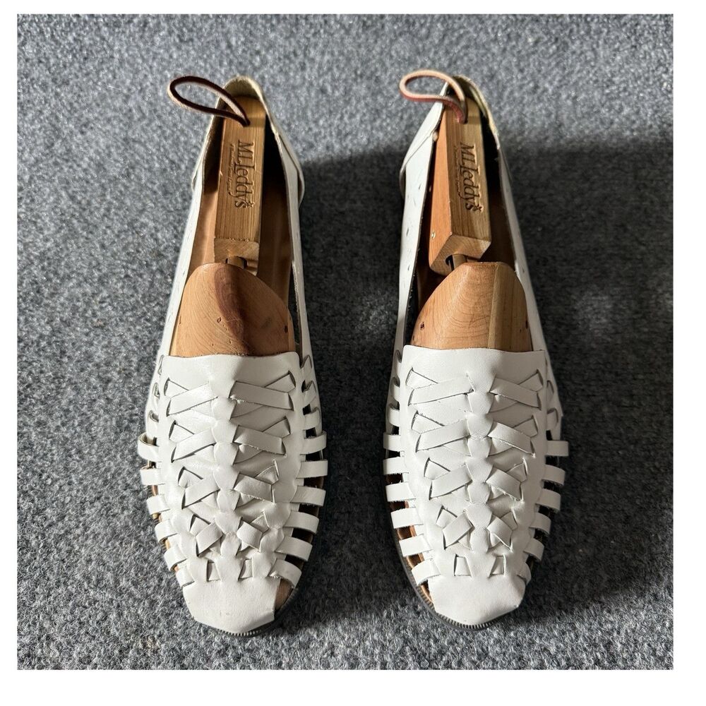 Romano SARAH 3 Men's Huarache Sandals White Leather Woven Boho Artisan US 11